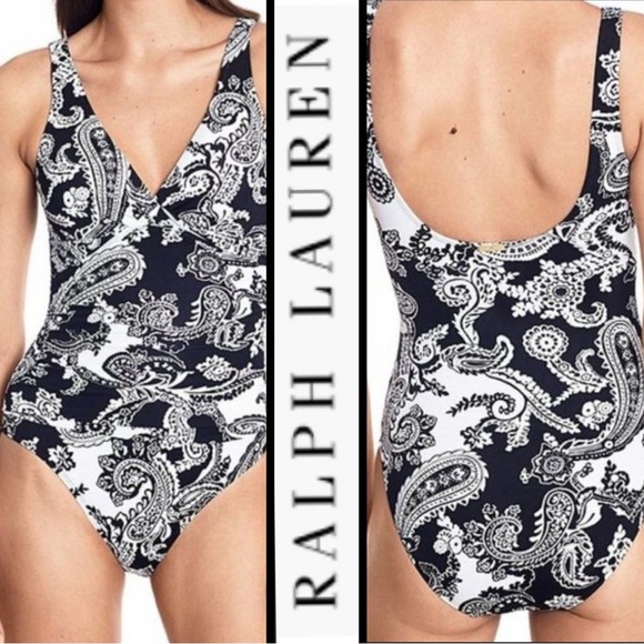 NWOT Ralph Lauren Tummy Control Paisley Swimsuit - Picture 2 of 8
